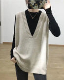 Relaxed V-Neck Knit Sweater Vest