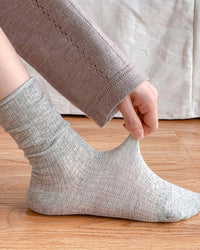 Lightweight Knit Hollow Crew Socks