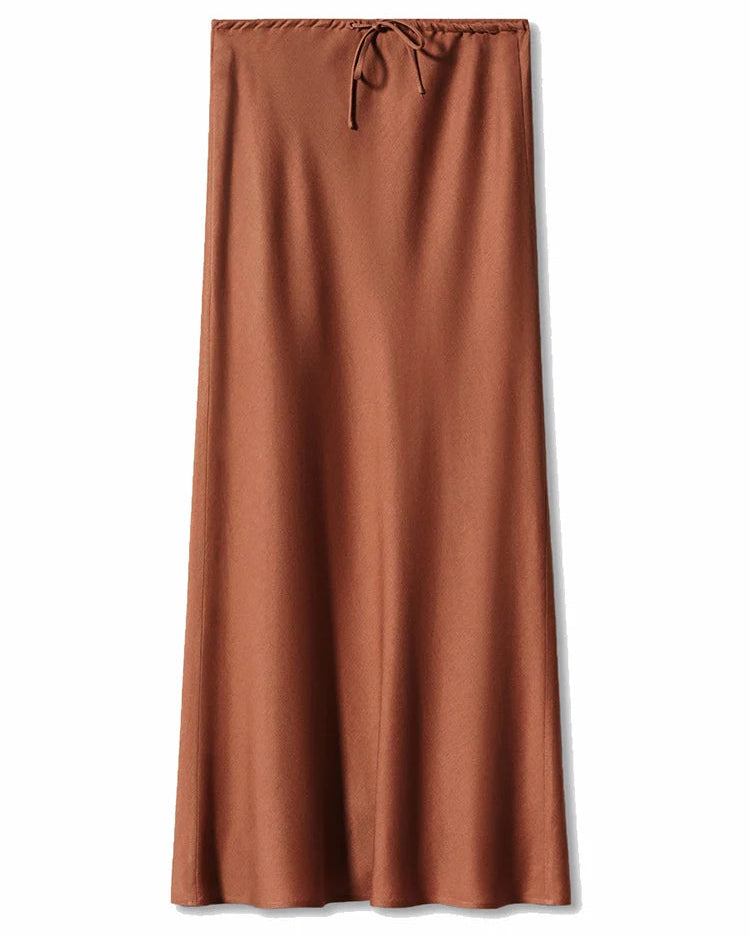 Satin A-Line Maxi Skirt