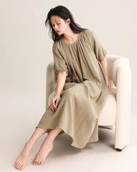 Relaxed Cotton Short Sleeve Sleep Dress
