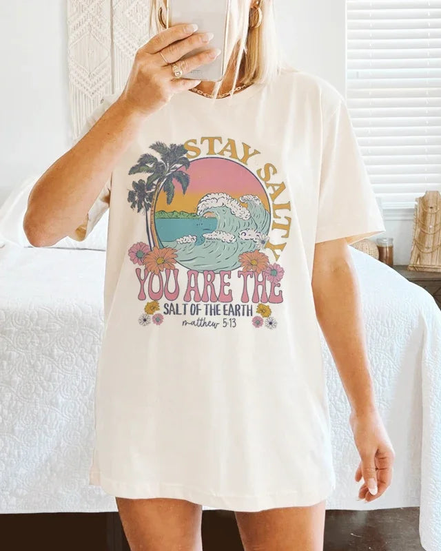 Inspirational Graphic Cotton Knit Top