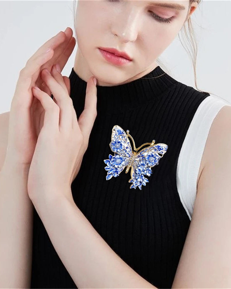 Colorful Butterfly-Shaped Brooch