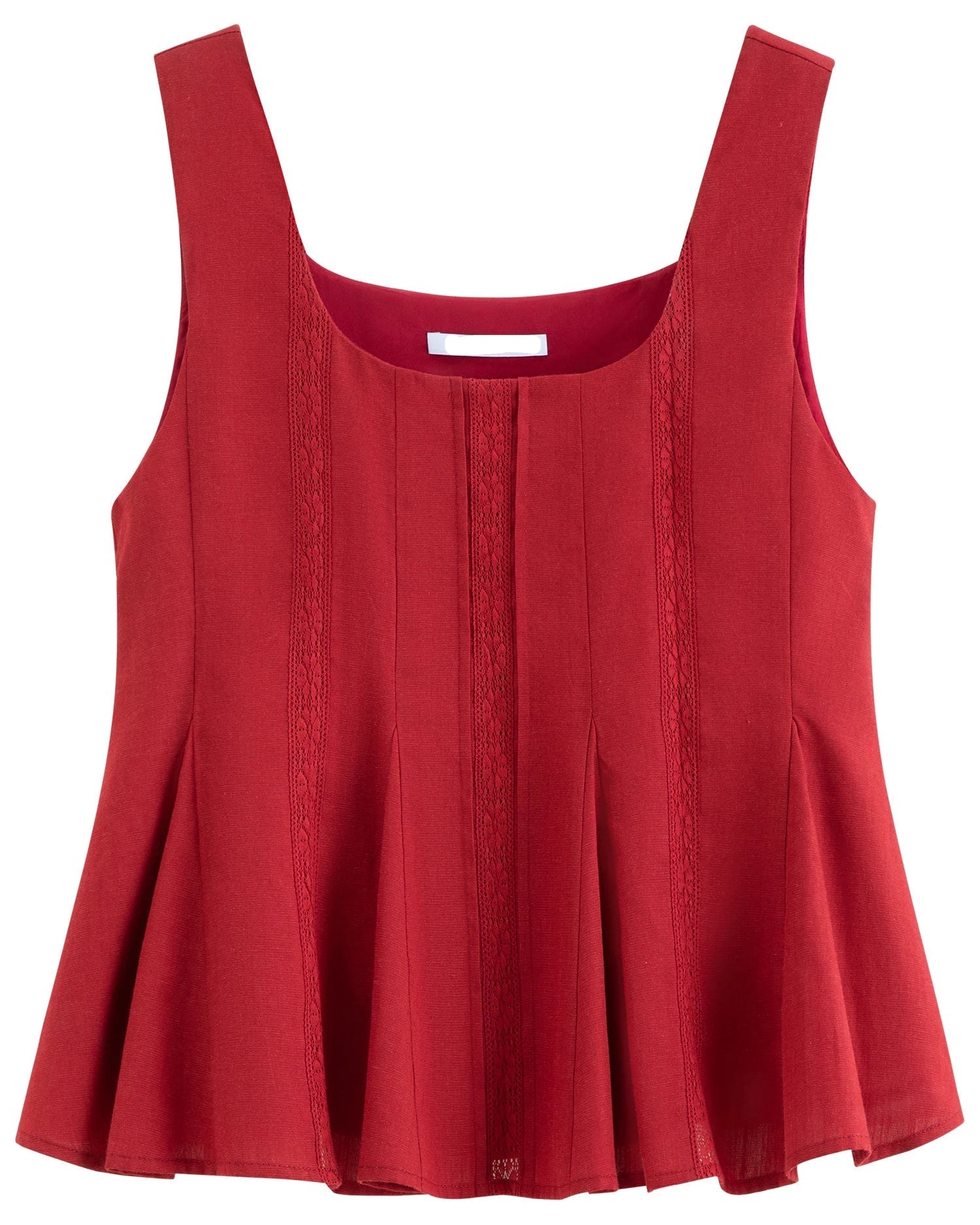 Square-Neck Sleeveless Knit Blouse