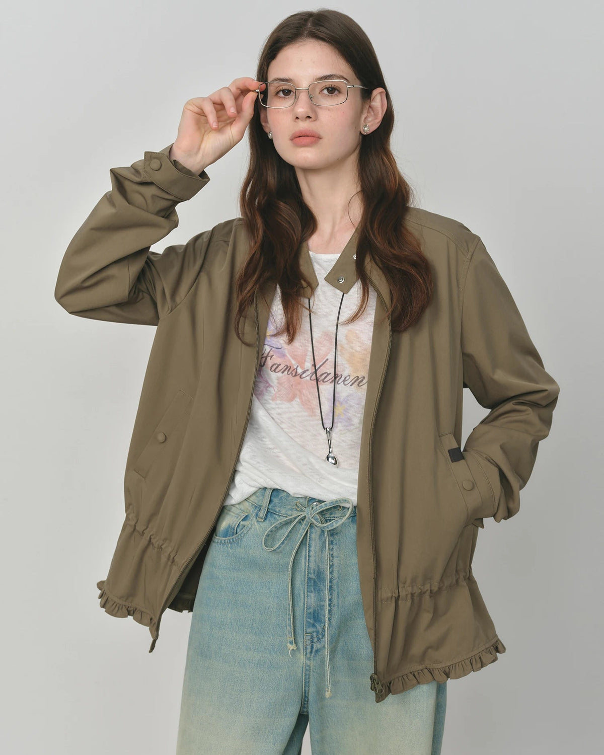 Cotton Modal Zip Collar Jacket