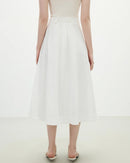 French High-Waist Cotton Midi Skirt
