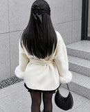 Double-Faced Wool Blend Short Coat