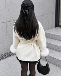 Double-Faced Wool Blend Short Coat