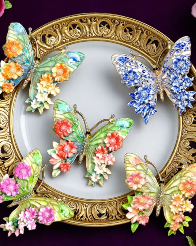 Colorful Butterfly-Shaped Brooch