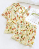 Floral Print Short-Sleeve Pajama Set