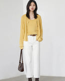 High-Waist Cotton Straight-Leg Jeans