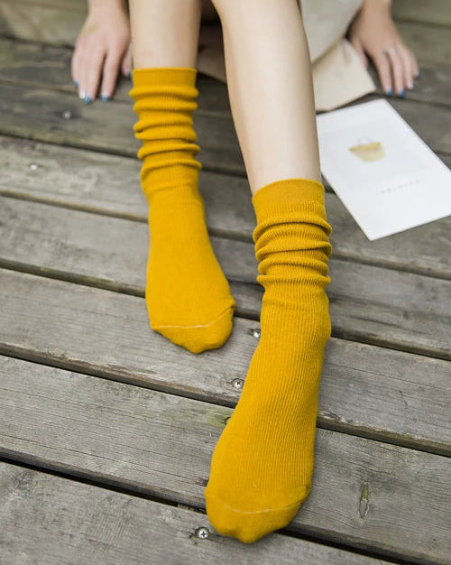 Soft Knit Casual Mid-Calf Socks