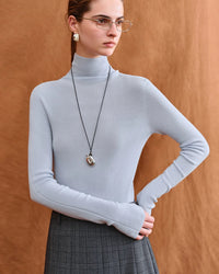 Seamless Turtleneck Sweater From Superfine Wool