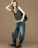 Lace Trim Linen Blend Camisole
