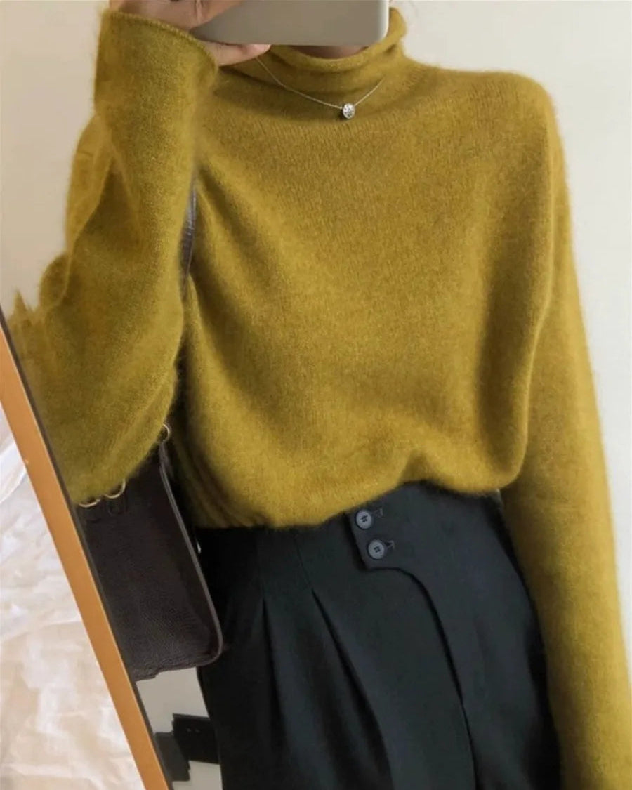 Relaxed Wool Turtleneck Sweater