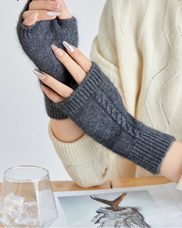 Soft Knit Wrist Warmers Thumb-Hole Mittens