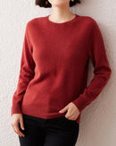 Cashmere Knitted Long-Sleeved Crew Neck Sweater