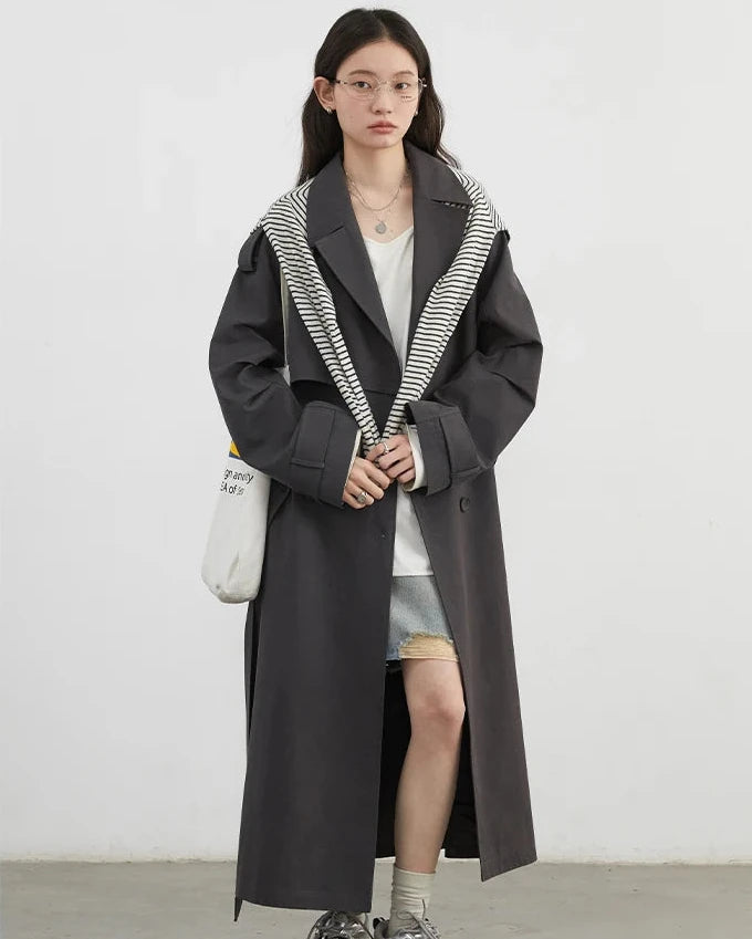 Belted Cotton Lyocell Trench Coat