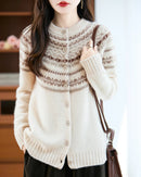 Fair Isle Merino Wool Cardigan