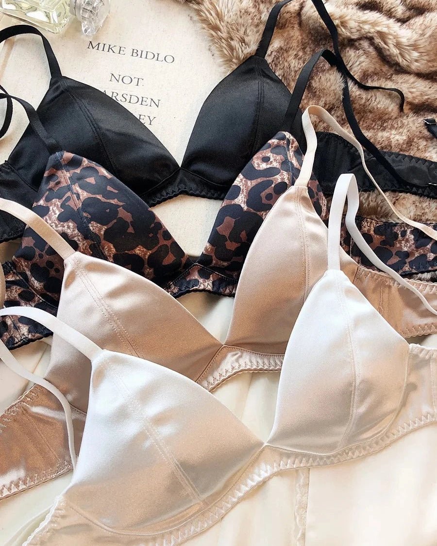 Sexy Silky Triangle Cup Wire-Free Bra Set