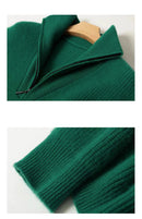 Gentle Herd Lapel Zipper Cashmere Pullover
