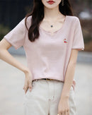 Everyday Cotton Knit Short-Sleeve Top