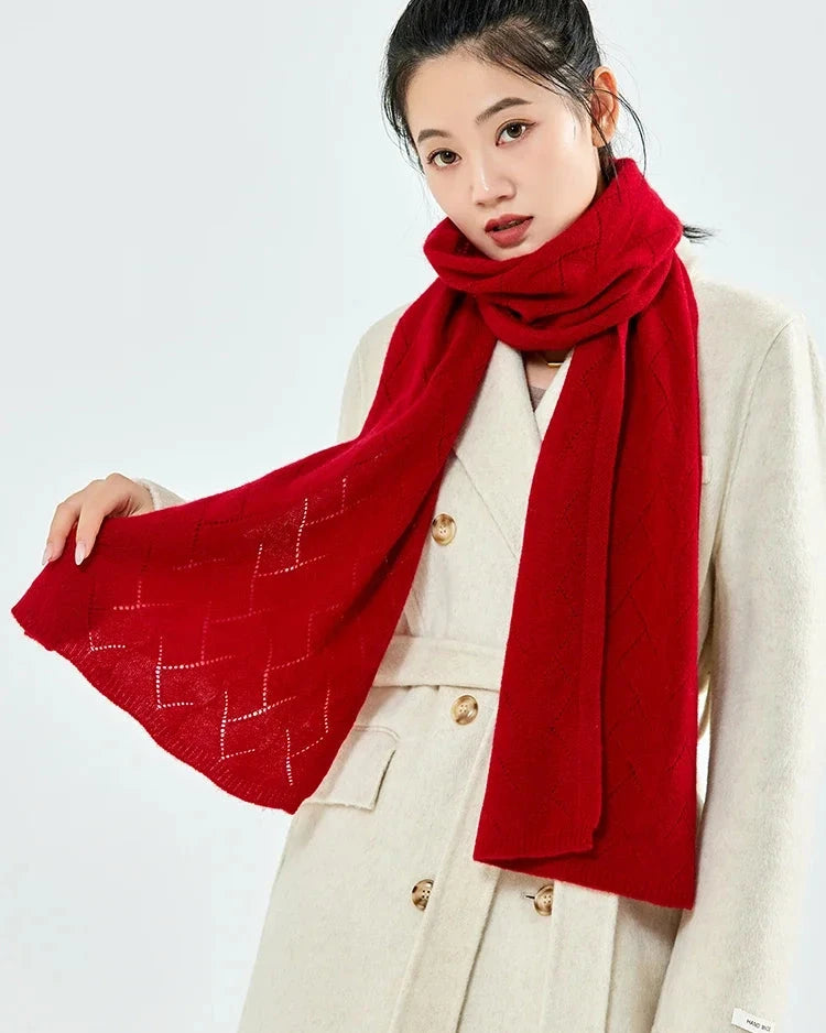 Refined Wool Openwork Pashmina