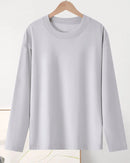 Relaxed Cotton Long Sleeve Essential Tee