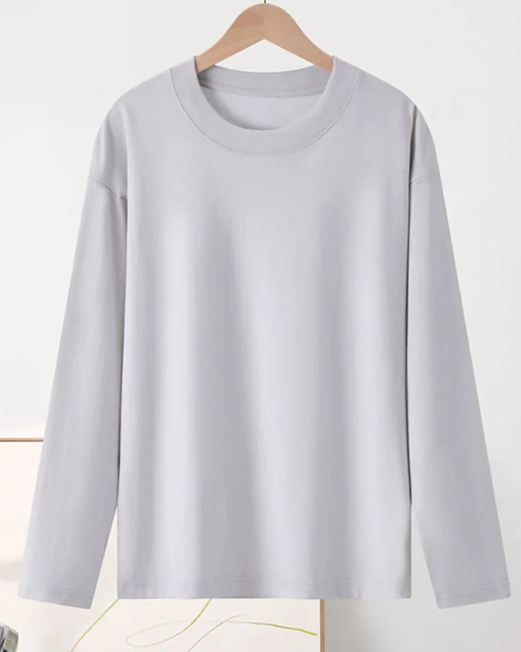 Relaxed Cotton Long Sleeve Essential Tee