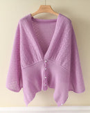 Merino Wool Solid Hollow Knit Shawl Scarf Wrap