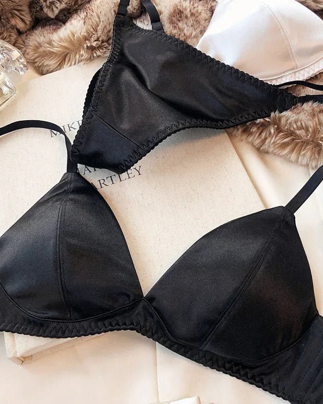 Sexy Silky Triangle Cup Wire-Free Bra Set