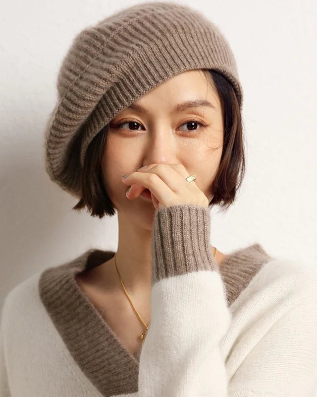 Pure Cashmere Knitted Beret