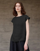 Linen Crew Neck Loose Casual Sleeveless Shirt