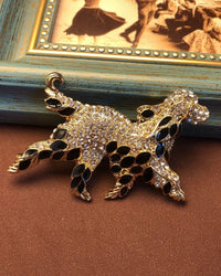 Exquisite Baroque-Style Puppy Brooch