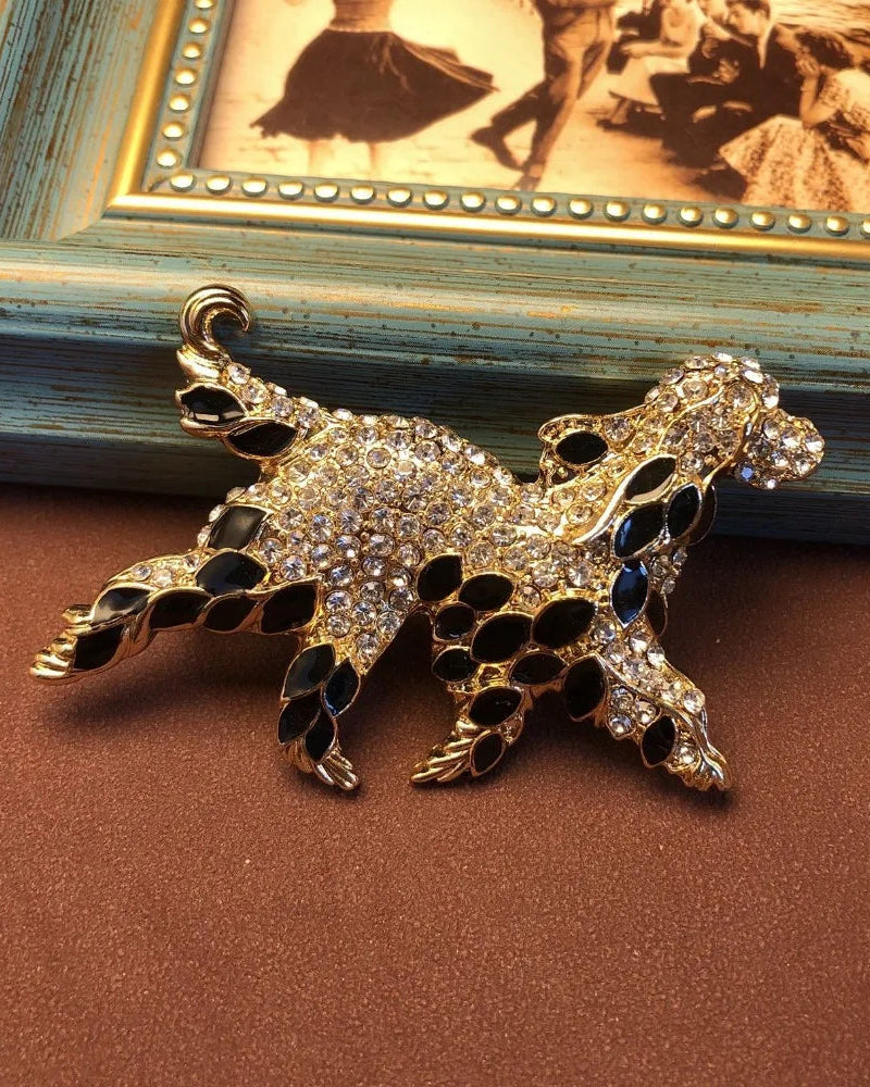 Exquisite Baroque-Style Puppy Brooch