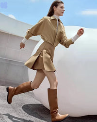 Casual High-Waisted Suit A-Line Skirt