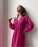 Elegant Long-Sleeved V-Neck Party Beach Dress