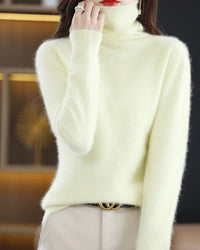 Pure Mink Cashmere Turtleneck Sweater