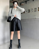 High-Waisted Wide-Leg Shorts
