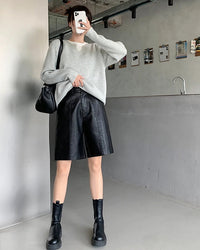 High-Waisted Wide-Leg Shorts