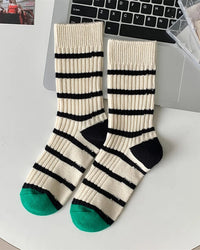Striped Retro Loose Crew Socks