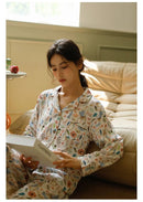 Magic Rabbit Print Long-sleeved Shirt & Trousers Cotton Pajama Set