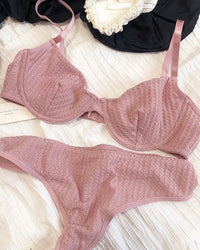 Sexy Ultra-Thin Breathable French Push-Up Bra Set