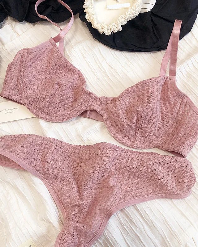 Sexy Ultra-Thin Breathable French Push-Up Bra Set