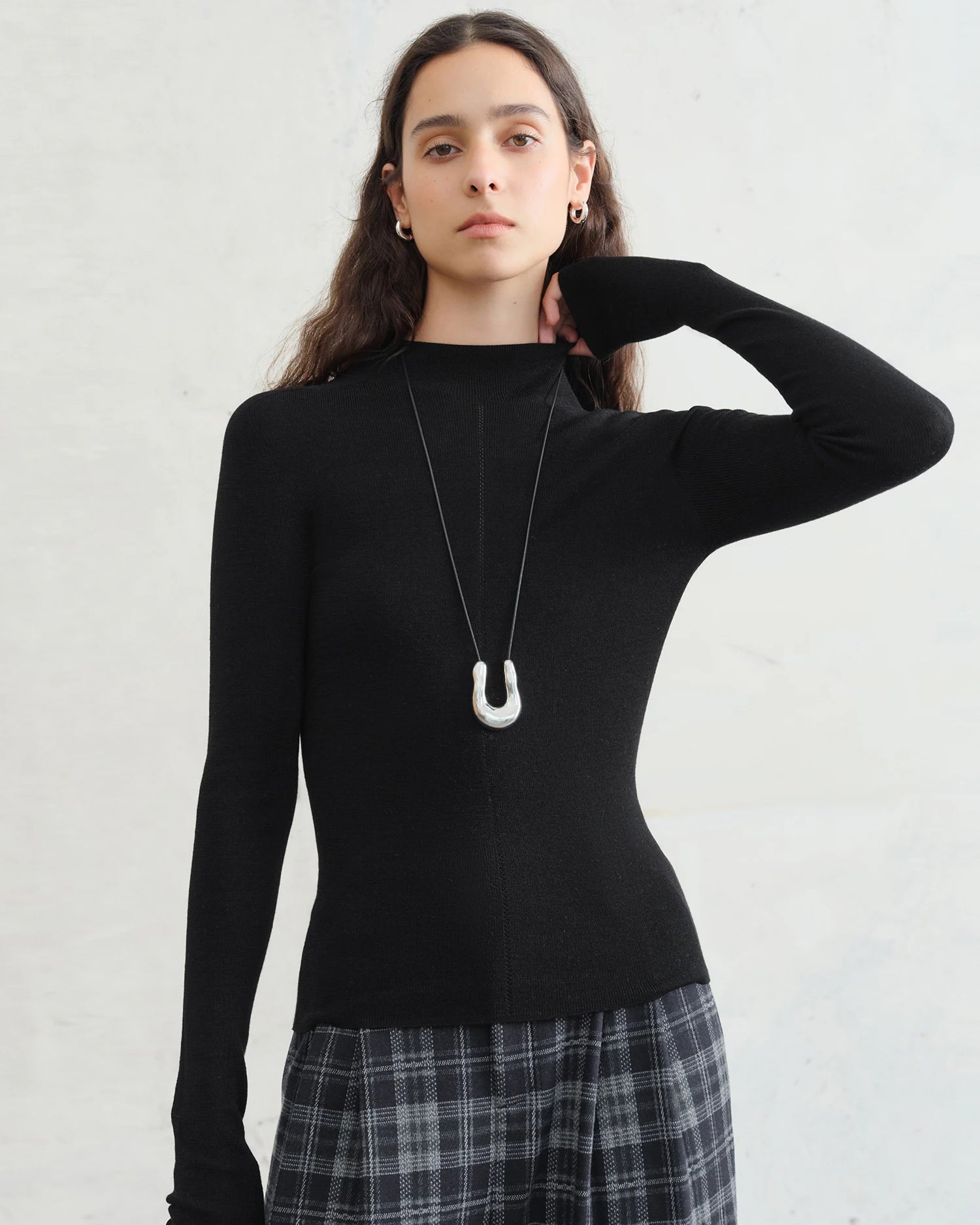 Half-Collar Wool Superfine Seamless Sweater
