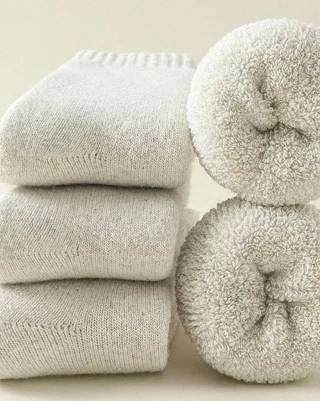 Wool Blend Thick Thermal Mid-Tube Socks 3 Pairs