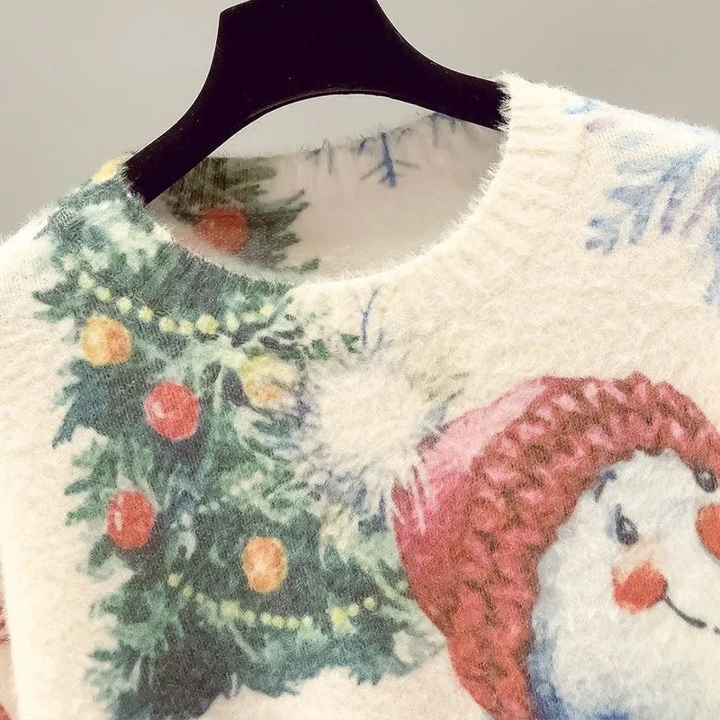 Christmas Snowman Pullover Knitted Sweater