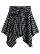 Textured High Waist A-Line Skirt