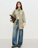 New Embroidered Stand-Up Collar Loose Coat