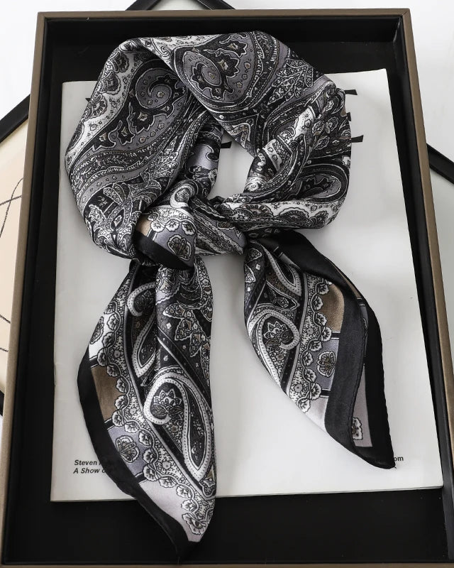 Multifunction Paisley Square Silk Scarf
