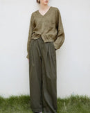 Stylish V-Neck Button-Down Loose Shirt